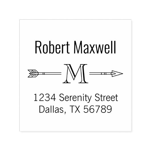 Anfangsadresse des Arrow Monogram Permastempel (Design)