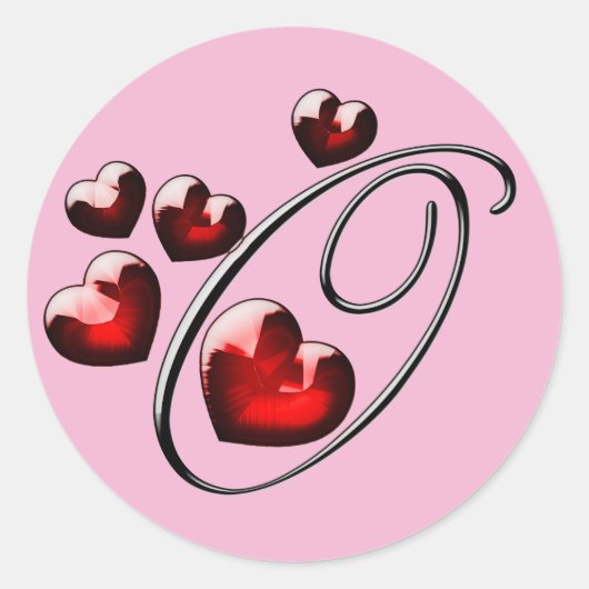 Anfangsaufkleber für Monogramm Runder Aufkleber (Vorderseite)