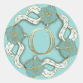 Anfangsaufkleber für Monogramm Runder Aufkleber (Vorderseite)