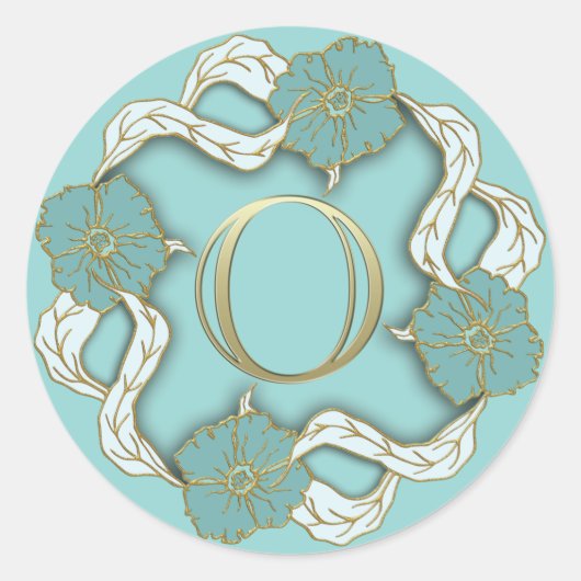 Anfangsaufkleber für Monogramm Runder Aufkleber (Vorderseite)