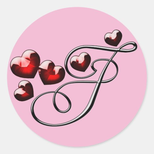 Anfangsaufkleber für Monogramm Runder Aufkleber (Vorderseite)