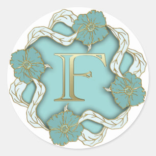 Anfangsaufkleber für Monogramm Runder Aufkleber