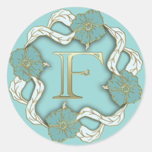 Anfangsaufkleber für Monogramm Runder Aufkleber