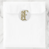 Anfangsaufkleber für Monogramm Runder Aufkleber (Tasche)