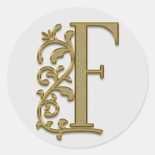 Anfangsaufkleber für Monogramm Runder Aufkleber (Vorderseite)