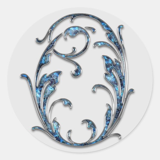 Anfangsaufkleber für Monogramm Runder Aufkleber (Vorderseite)