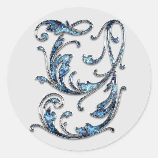 Anfangsaufkleber Y für Monogramm Runder Aufkleber (Vorderseite)