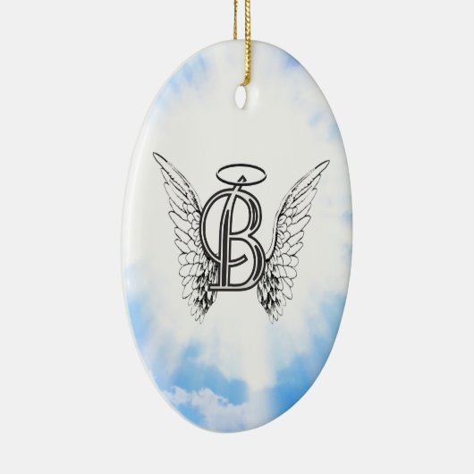 Anfangsb Alphabetbuchstabe des Monogramms mit Keramik Ornament (Rechts)