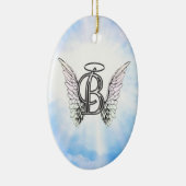 Anfangsb Alphabetbuchstabe des Monogramms mit Keramikornament (Rechts)