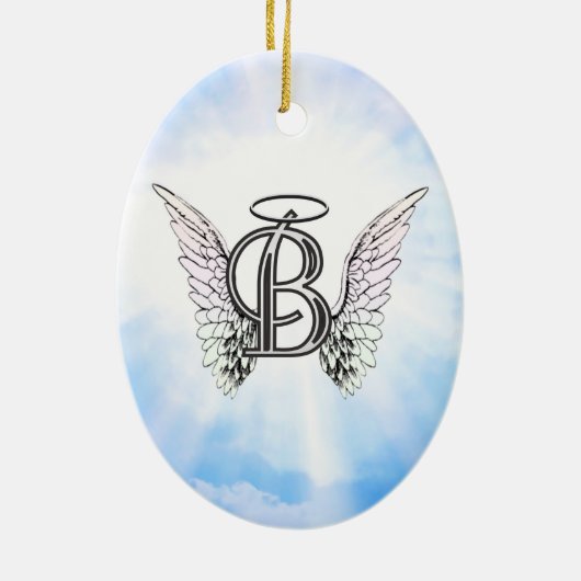 Anfangsb Alphabetbuchstabe des Monogramms mit Keramikornament (Hinten)