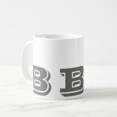 Anfangsb graue moderne Kaffee-Tasse des Monogramm- Kaffeetasse (Vorderseite Links)