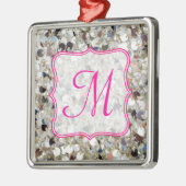 Anfangsbestellung des Glitzer Monogramm Ornament Aus Metall (Links)