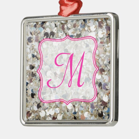 Anfangsbestellung des Glitzer Monogramm Ornament Aus Metall (Links)