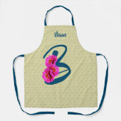 Anfangsbezeichnung B für Zinnia-Blume Monogramm Schürze (Vorderseite)