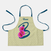 Anfangsbezeichnung B für Zinnia-Blume Monogramm Schürze (Vorderseite)