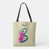 Anfangsbezeichnung B für Zinnia-Blume Monogramm Tasche (Rückseite)