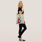 Anfangsbezeichnung B für Zinnia-Blume Monogramm Tasche (Am Model)