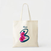 Anfangsbezeichnung B für Zinnia-Blume Monogramm Tragetasche (Vorne)