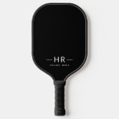 Anfangsbezeichnung beruflich Schwarz-Weiß-Monogram Pickleball Schläger (Vorderseite)