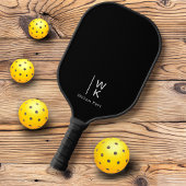 Anfangsbezeichnung beruflich Schwarz-Weiß-Monogram Pickleball Schläger