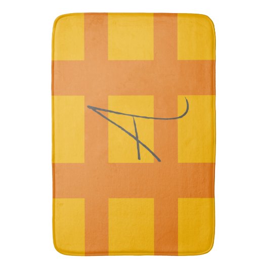 Anfangsbezeichnung für moderne orange-gelbe Farbmo Badematte (Vorderseite Vertikal)