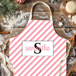 Anfangsbezeichnung für Monogramm Rosa und Weiß Schürze