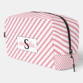 Anfangsbezeichnung für Monogramm Rosa und Weiß Waschbeutel (Rechte Ecke)