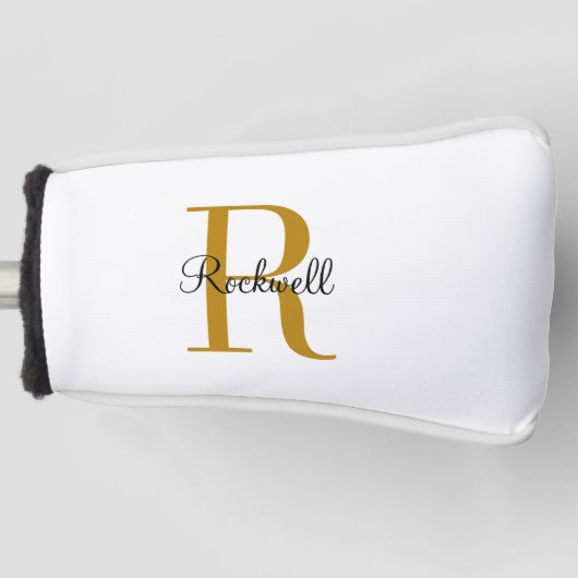 Anfangsbezeichnung für personalisiertes Gold Monog Golf Headcover (Vorderseite)