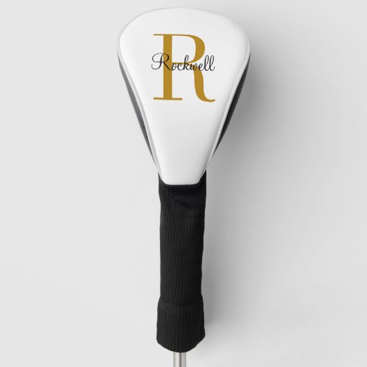 Anfangsbezeichnung für personalisiertes Gold Monog Golf Headcover (Vorderseite)