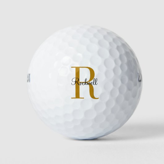 Anfangsbezeichnung für personalisiertes Gold Monog Golfball (Vorderseite)