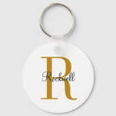 Anfangsbezeichnung für personalisiertes Gold Monog Schlüsselanhänger (Vorderseite)