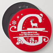 Anfangsbezeichnung G Monogram Familienname Gruß Button (Vorne & Hinten)