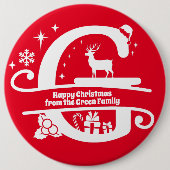 Anfangsbezeichnung G Monogram Familienname Gruß Button (Vorderseite)