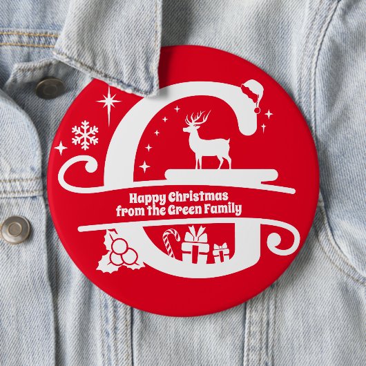 Anfangsbezeichnung G Monogram Familienname Gruß Button (Beispiel)