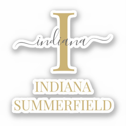 Anfangsbezeichnung Monogramm Typografie Aufkleber (Vorderseite)