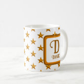 Anfangsbezeichnung Orange Gold Name Kaffeetasse (VorderseiteRechts)