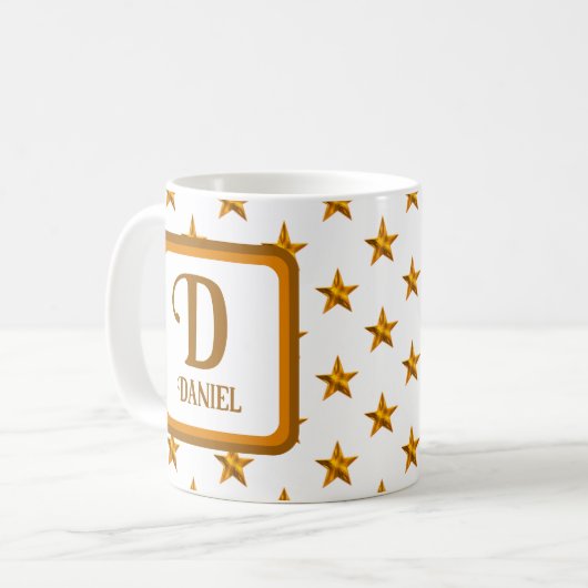 Anfangsbezeichnung Orange Gold Name Kaffeetasse (Vorderseite Links)