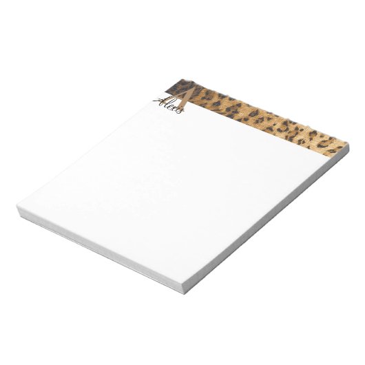 Anfangsbuchstabe A der Leopard Monogram Notizblock (Rotiert)