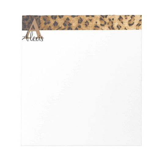 Anfangsbuchstabe A der Leopard Monogram Notizblock (Vorderseite)