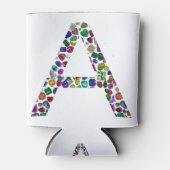 Anfangsbuchstabe A mit Gemstone Floral Monogram Dosenkühler (Vorderseite)