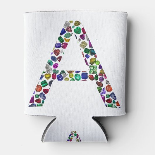 Anfangsbuchstabe A mit Gemstone Floral Monogram Dosenkühler (Vorderseite)
