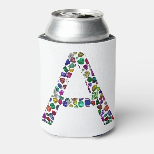 Anfangsbuchstabe A mit Gemstone Floral Monogram Dosenkühler (Kanne Rückseite)