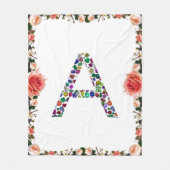 Anfangsbuchstabe A mit Gemstone Floral Monogram Fleecedecke (Vorderseite)