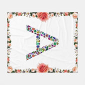 Anfangsbuchstabe A mit Gemstone Floral Monogram Fleecedecke (Vorderseite (Horizontal))