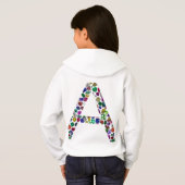 Anfangsbuchstabe A mit Gemstone Floral Monogram Hoodie (Schwarz voll)