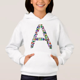 Anfangsbuchstabe A mit Gemstone Floral Monogram Hoodie