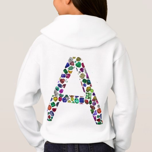 Anfangsbuchstabe A mit Gemstone Floral Monogram Hoodie (Rückseite)
