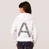 Anfangsbuchstabe A mit Gemstone Floral Monogram Hoodie (Schwarz voll)