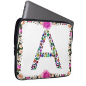 Anfangsbuchstabe A mit Gemstone Floral Monogram Laptopschutzhülle (Vorne Rechts)