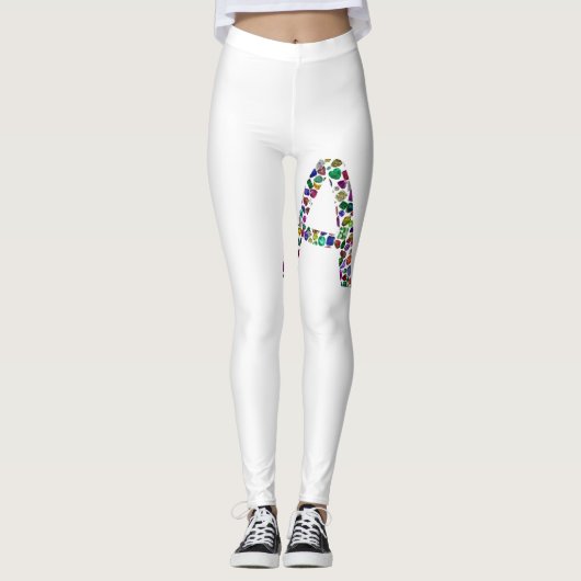 Anfangsbuchstabe A mit Gemstone Floral Monogram Leggings (Vorderseite)